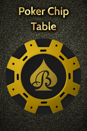 Poker Chip Table - Black Spades