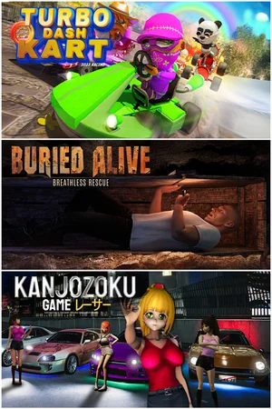 Turbo Dash Kart & Buried Alive & Kanjozoku Game